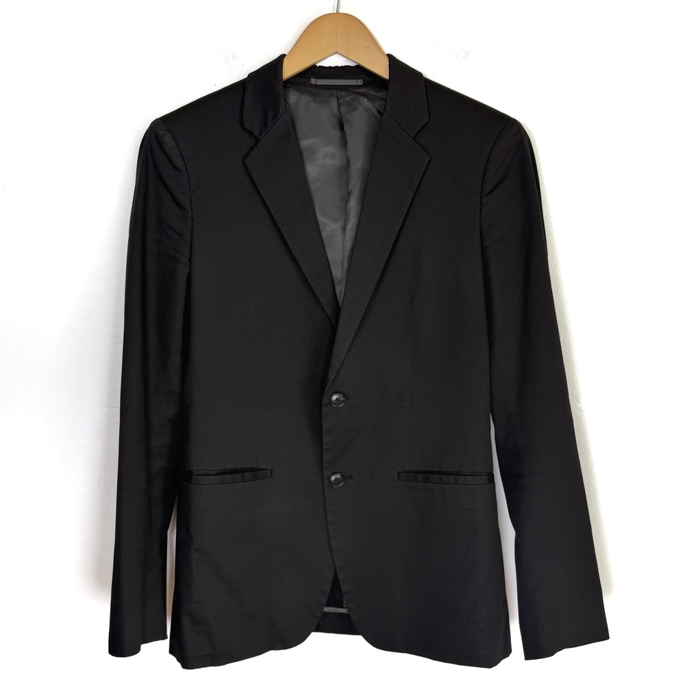 Theory Mens Size‎ 36 Black Suit Jacket Blazer Two Button Tailored Fit